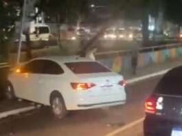 Acidente derruba radar e provoca congestionamento na Avenida Brasil em Manaus